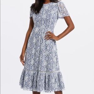 Draper James Collection Lace Midi Dress Blue White